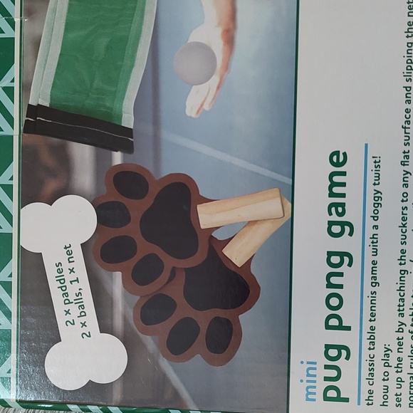New Mini Pug Pong Game - The Classic Table Tennis w/ a DoggyTwist - Picture 2 of 4